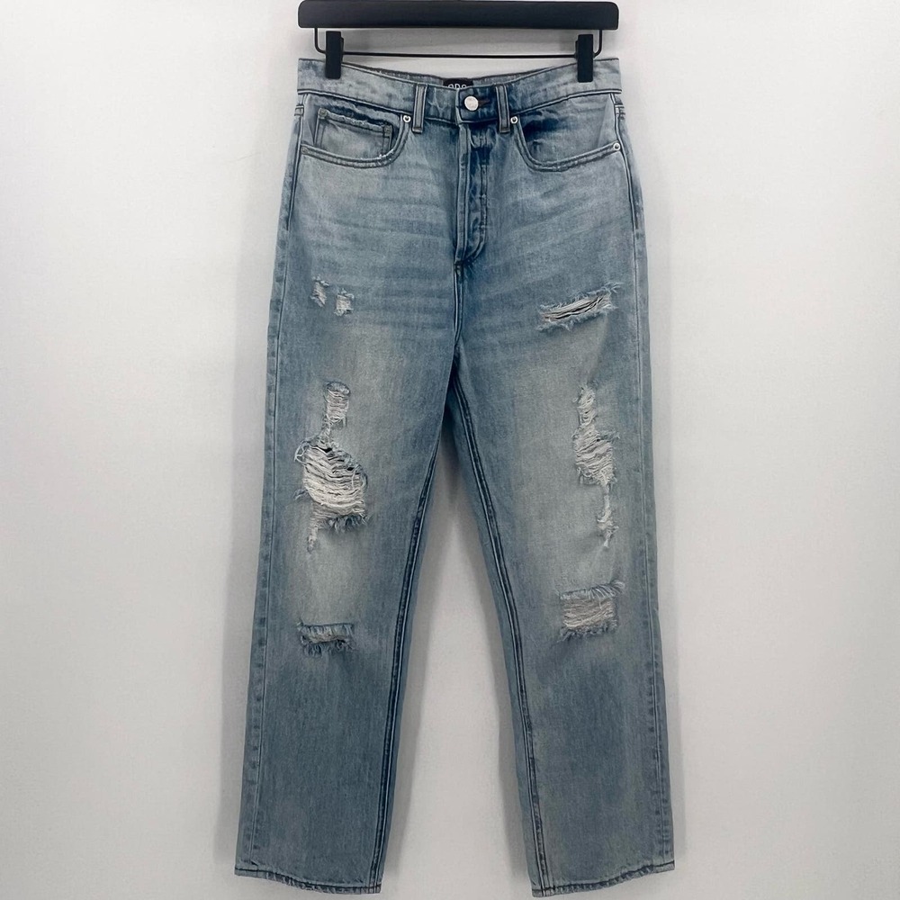 Urban Outfitters BDG Ripped Straight Leg Jeans Womens 26 Blue High Waist